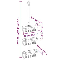 Produktbild för Duschhylla hängande 30x15x(67-105) cm aluminium