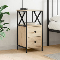 Produktbild för Sängbord sonoma-ek 34x35,5x70 cm konstruerat trä