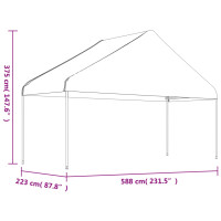Produktbild för Paviljong med tak vit 5,88x2,23x3,75 m polyeten