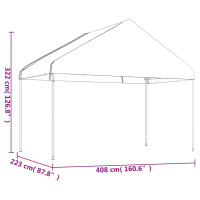 Produktbild för Paviljong med tak vit 4,08x2,23x3,22 m polyeten