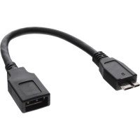 Miniatyr av produktbild för InLine 31609 USB-kablar 0,15 m USB A Micro-USB B Svart