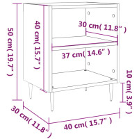 Miniatyr av produktbild för Sängbord vit 40x30x50 cm konstruerat trä