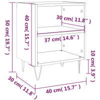 Miniatyr av produktbild för Sängbord betonggrå 40x30x50 cm konstruerat trä