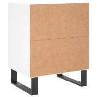 Miniatyr av produktbild för Sängbord vit 40x30x50 cm konstruerat trä