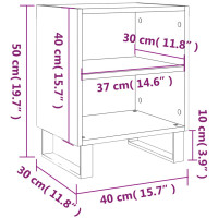 Miniatyr av produktbild för Sängbord 2 st sonoma-ek 40x30x50 cm konstruerat trä