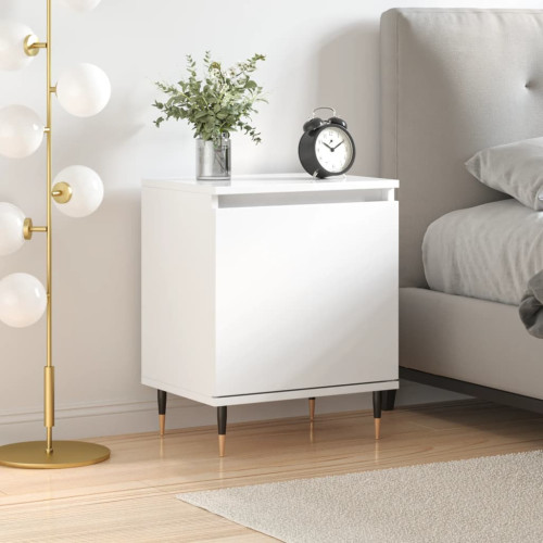 vidaXL Sängbord vit högglans 40x30x50 cm konstruerat trä