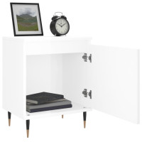 Produktbild för Sängbord vit högglans 40x30x50 cm konstruerat trä