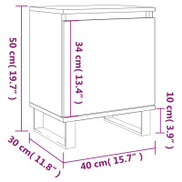 Produktbild för Sängbord 2 st grå sonoma 40x30x50 cm konstruerat trä