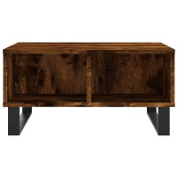 Produktbild för Soffbord rökfärgad ek 60x60x30 cm konstruerat trä
