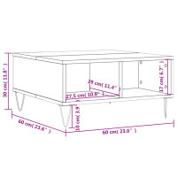 Produktbild för Soffbord vit högglans 60x60x30 cm konstruerat trä