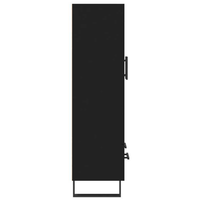 Produktbild för Högskåp svart 69,5x31x115 cm konstruerat trä