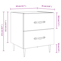 Miniatyr av produktbild för Sängbord rökfärgad ek 40x35x47,5 cm konstruerat trä