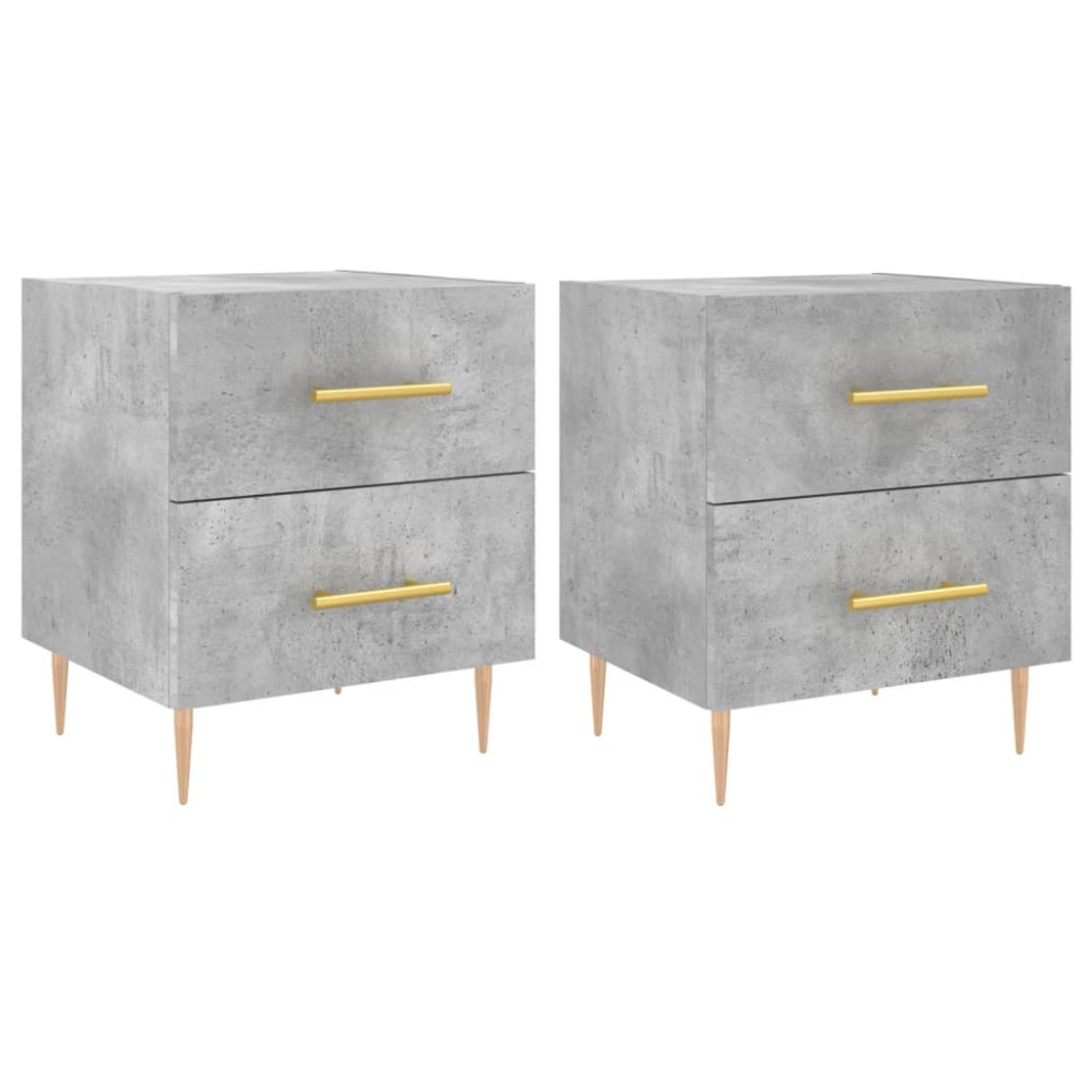 Produktbild för Sängbord 2 st betonggrå 40x35x47,5 cm konstruerat trä
