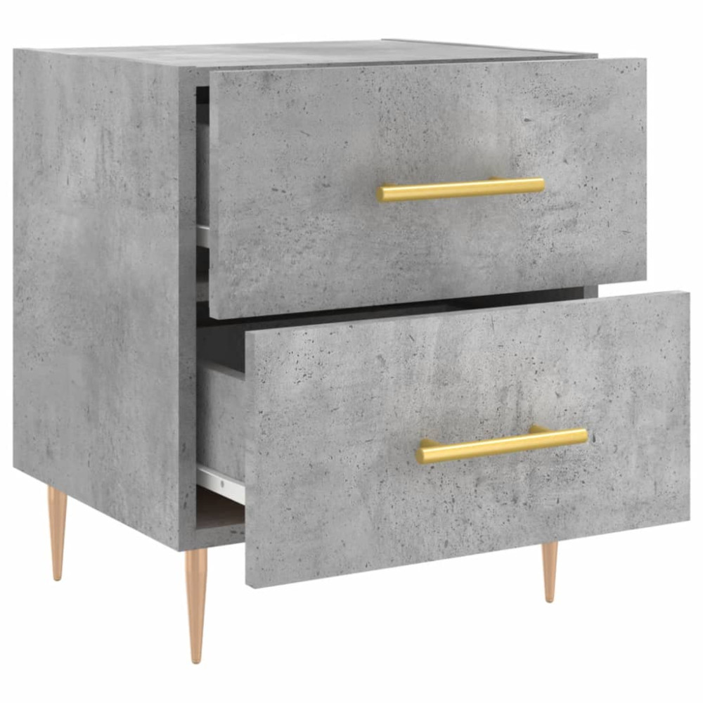Produktbild för Sängbord 2 st betonggrå 40x35x47,5 cm konstruerat trä
