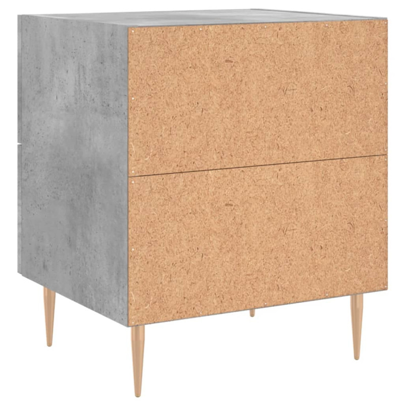 Produktbild för Sängbord 2 st betonggrå 40x35x47,5 cm konstruerat trä