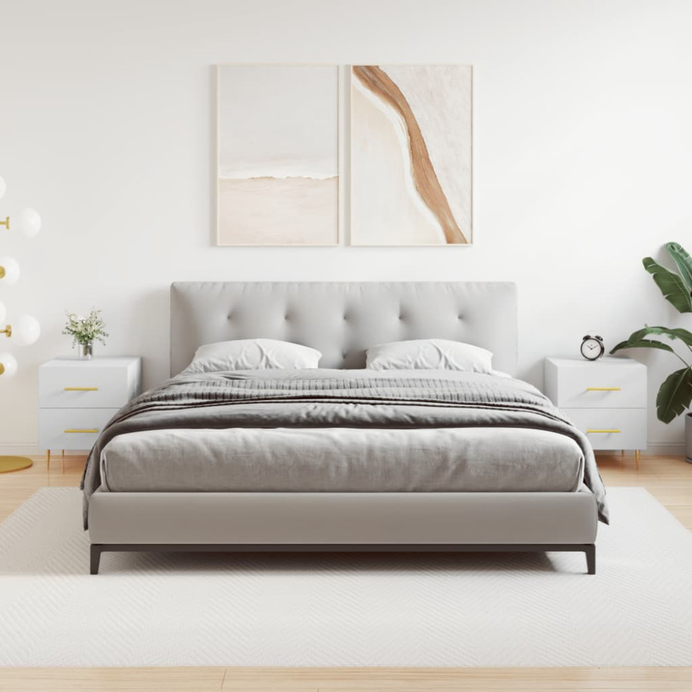 Produktbild för Sängbord 2 st vit 40x35x47,5 cm konstruerat trä