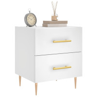 Produktbild för Sängbord 2 st vit 40x35x47,5 cm konstruerat trä