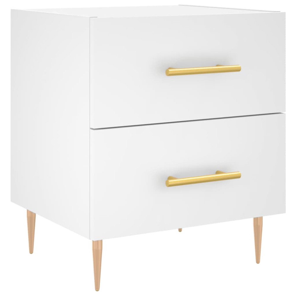 Produktbild för Sängbord 2 st vit 40x35x47,5 cm konstruerat trä
