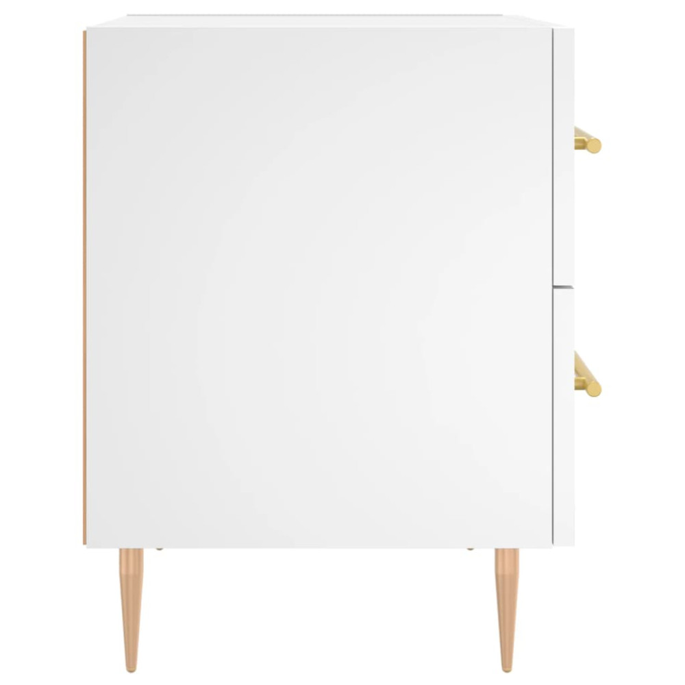 Produktbild för Sängbord 2 st vit 40x35x47,5 cm konstruerat trä