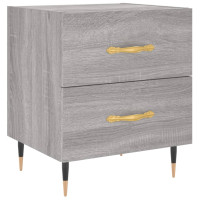Produktbild för Sängbord 2st grå sonoma 40x35x47,5 cm konstruerat trä