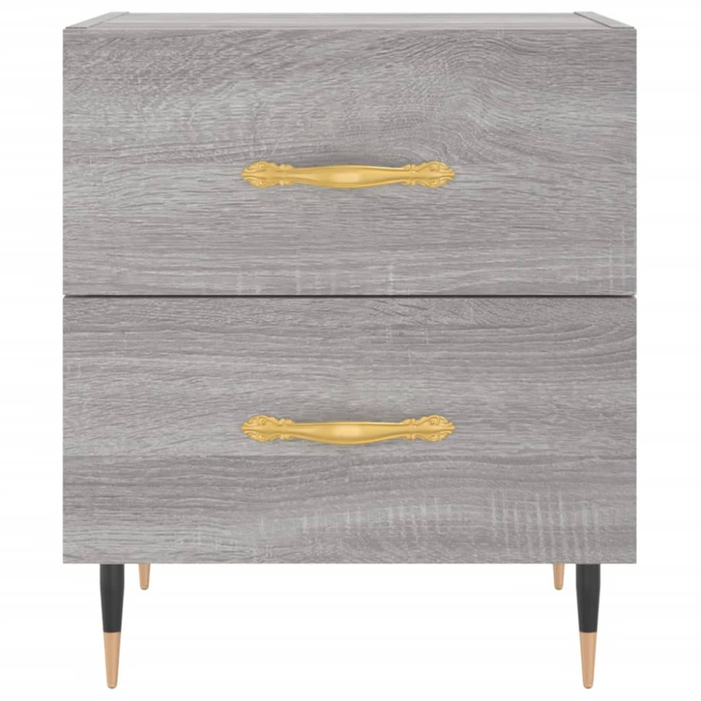 Produktbild för Sängbord 2st grå sonoma 40x35x47,5 cm konstruerat trä