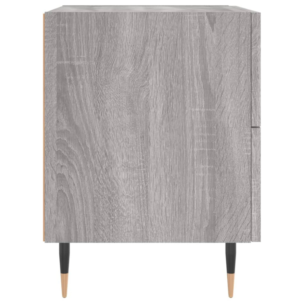 Produktbild för Sängbord 2st grå sonoma 40x35x47,5 cm konstruerat trä