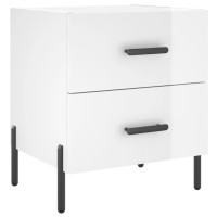Produktbild för Sängbord 2 st vit högglans 40x35x47,5 cm konstruerat trä