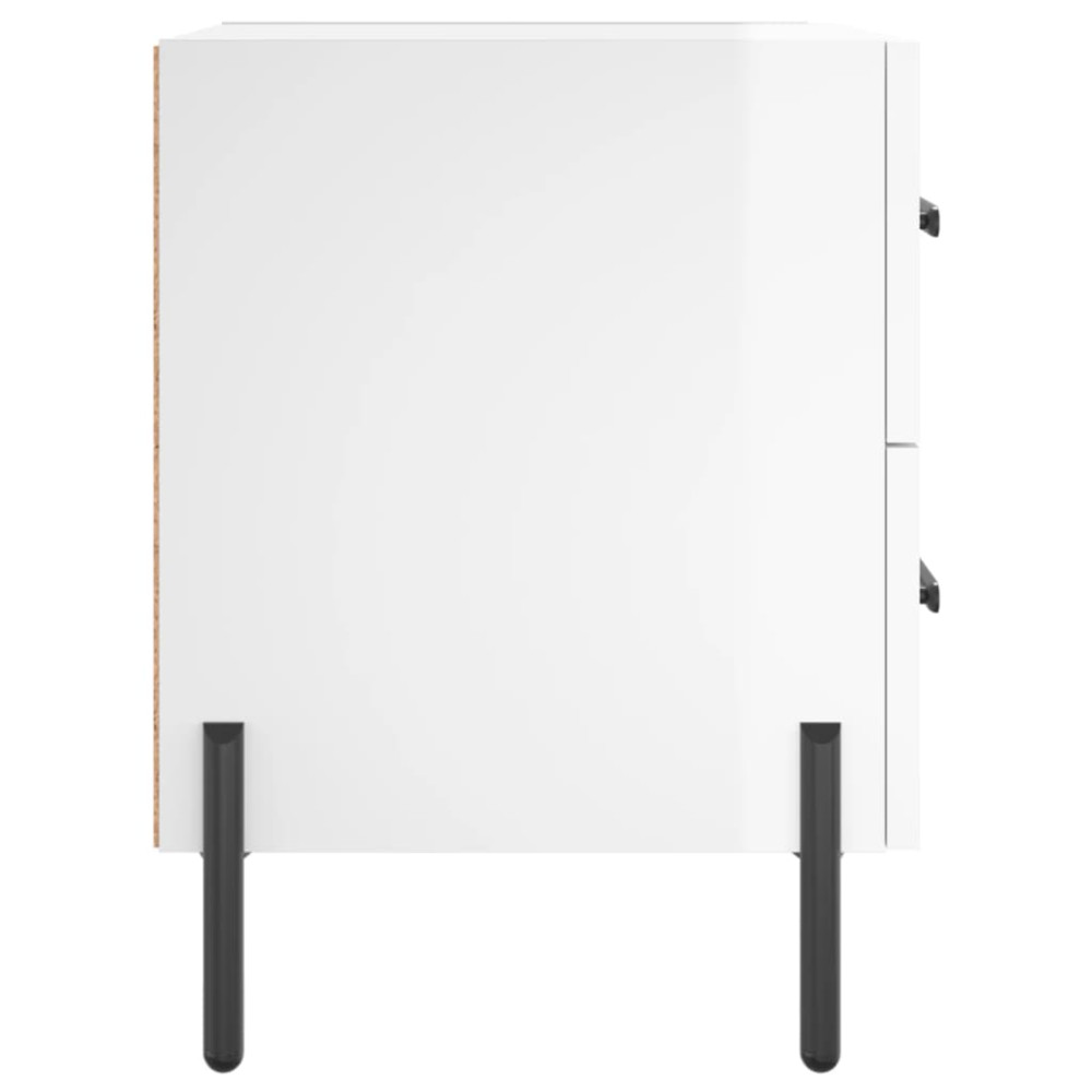 Produktbild för Sängbord 2 st vit högglans 40x35x47,5 cm konstruerat trä