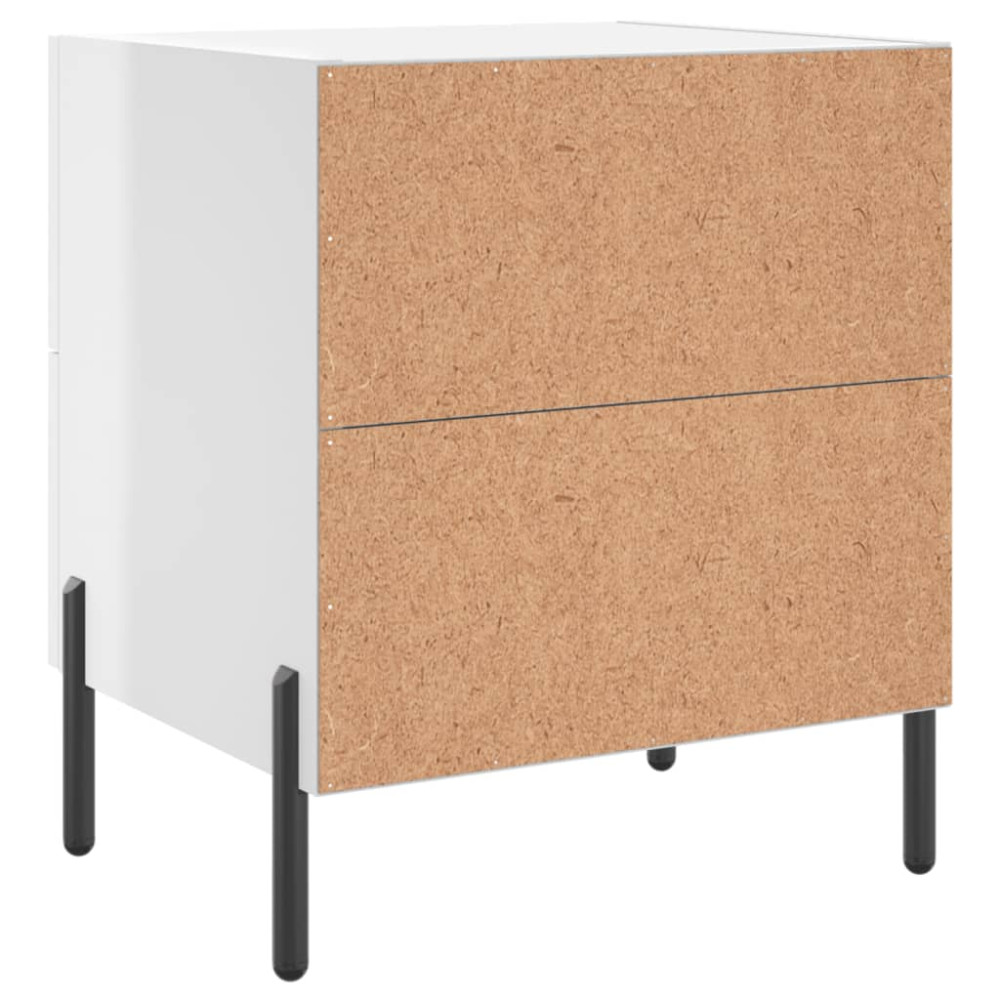 Produktbild för Sängbord 2 st vit högglans 40x35x47,5 cm konstruerat trä