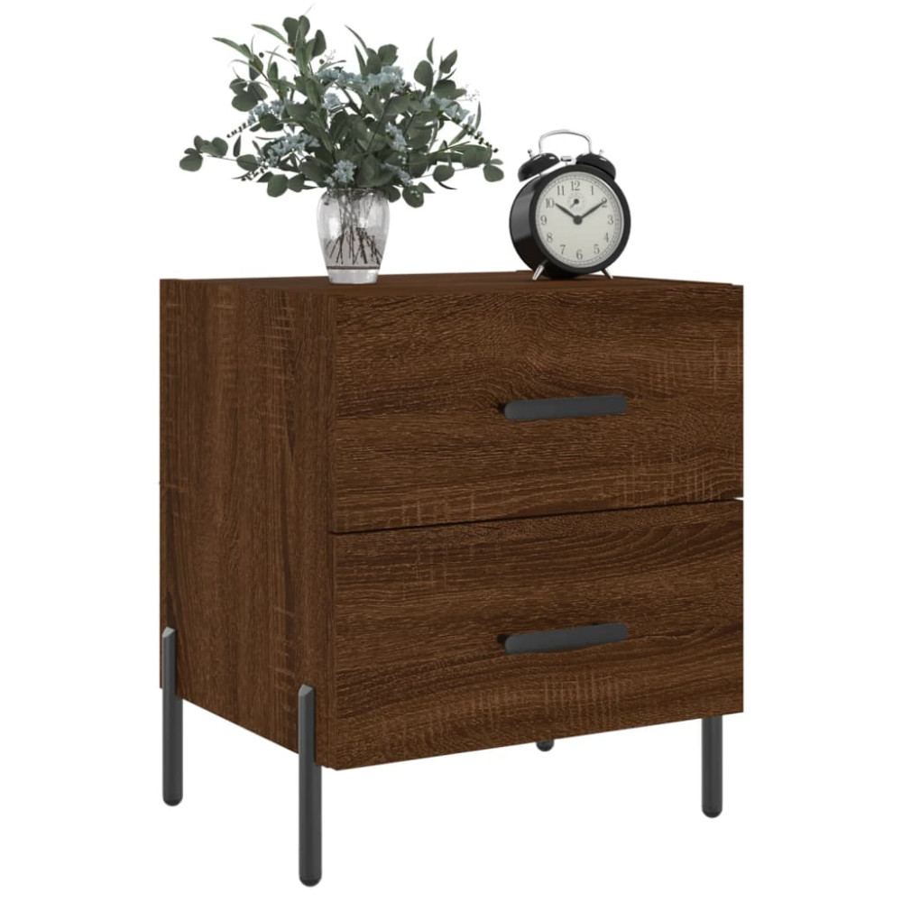 Produktbild för Sängbord 2 st brun ek 40x35x47,5 cm konstruerat trä