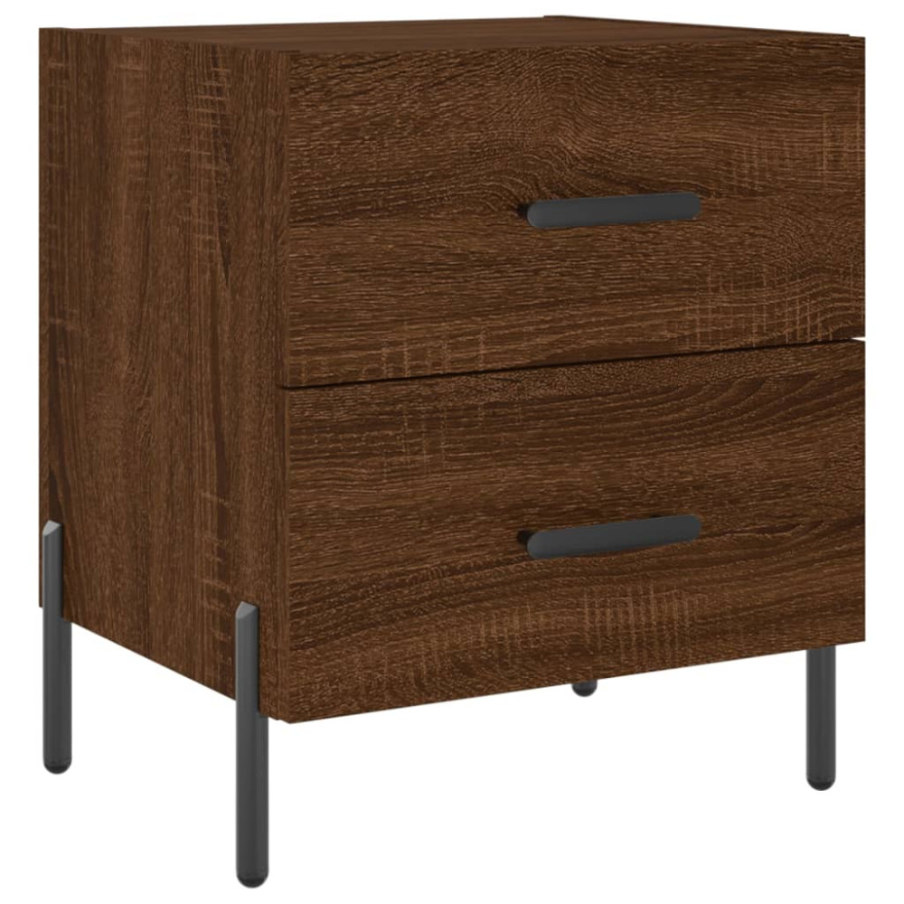Produktbild för Sängbord 2 st brun ek 40x35x47,5 cm konstruerat trä