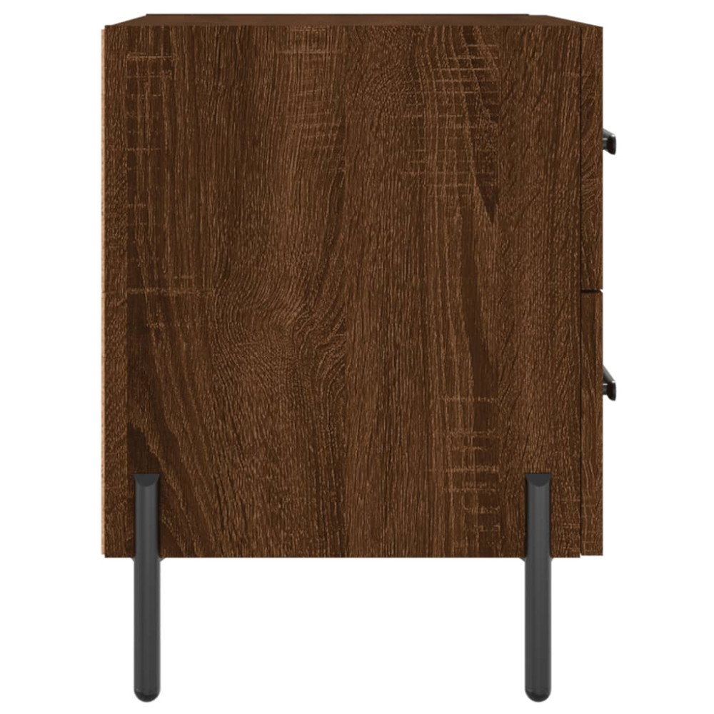 Produktbild för Sängbord 2 st brun ek 40x35x47,5 cm konstruerat trä