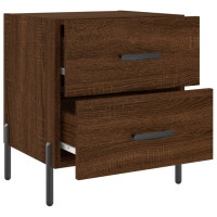 Produktbild för Sängbord 2 st brun ek 40x35x47,5 cm konstruerat trä