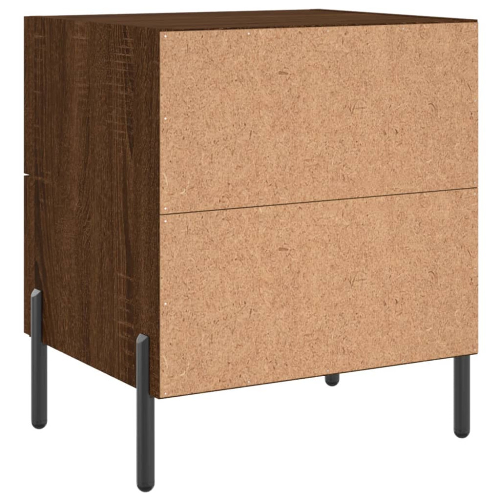 Produktbild för Sängbord 2 st brun ek 40x35x47,5 cm konstruerat trä