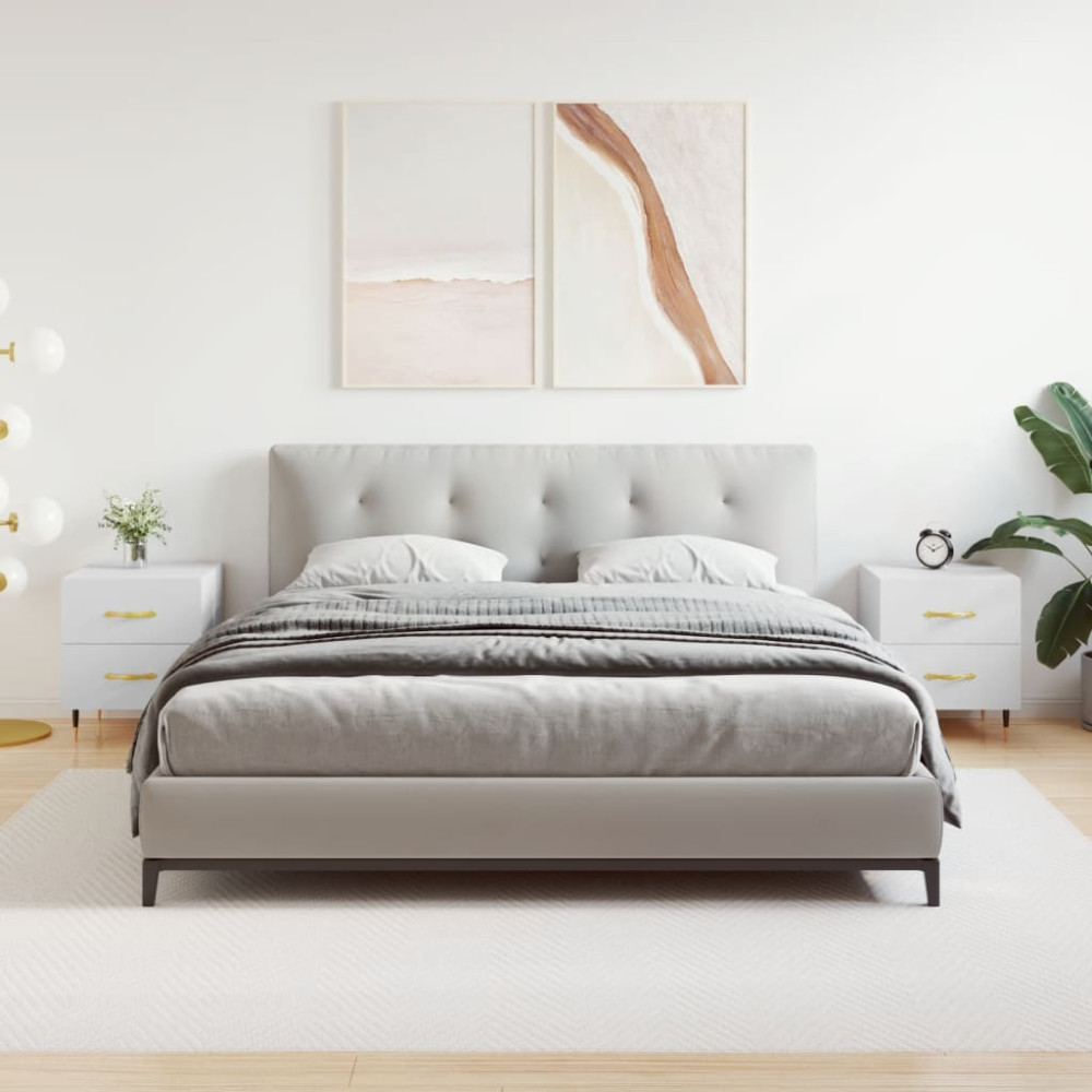 Produktbild för Sängbord 2 st vit 40x35x47,5 cm konstruerat trä