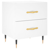 Produktbild för Sängbord 2 st vit 40x35x47,5 cm konstruerat trä