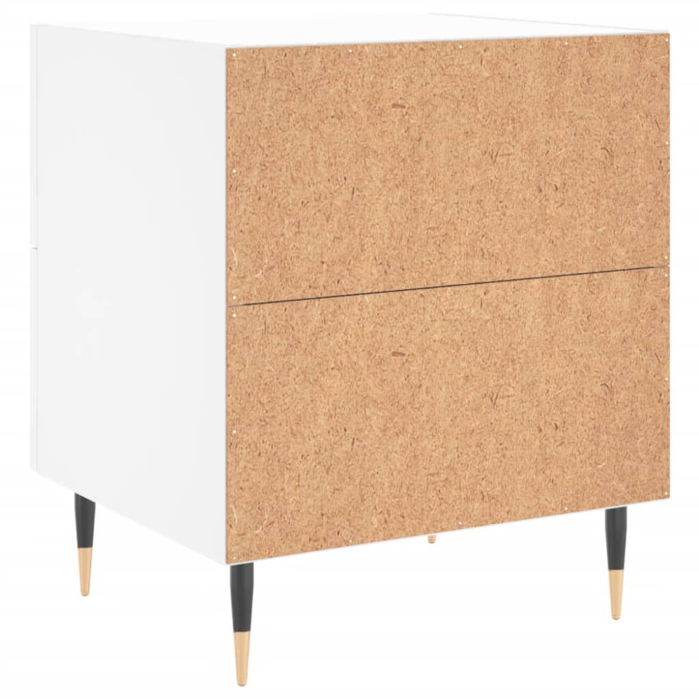 Produktbild för Sängbord 2 st vit 40x35x47,5 cm konstruerat trä