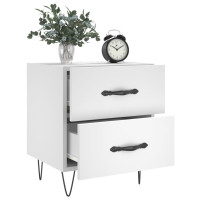 Produktbild för Sängbord 2 st vit 40x35x47,5 cm konstruerat trä