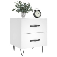 Produktbild för Sängbord 2 st vit 40x35x47,5 cm konstruerat trä