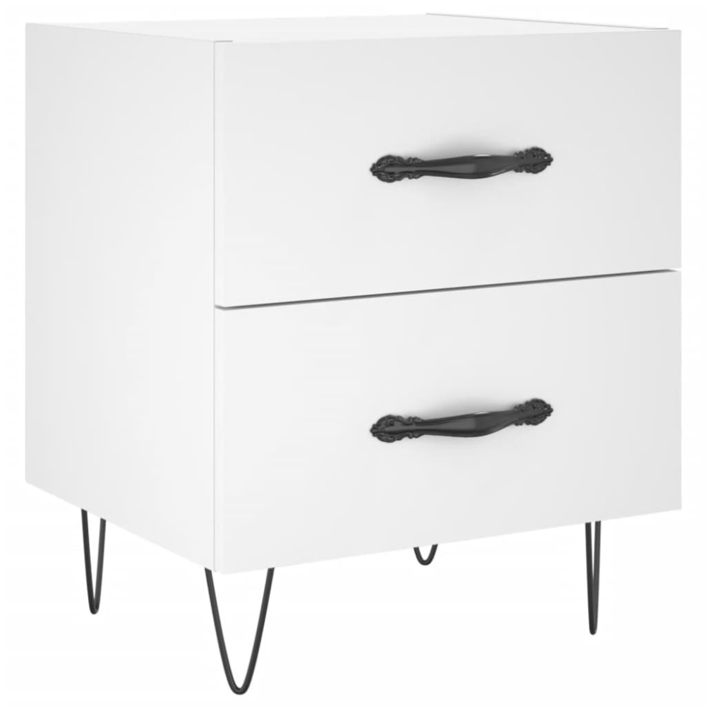 Produktbild för Sängbord 2 st vit 40x35x47,5 cm konstruerat trä