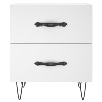 Produktbild för Sängbord 2 st vit 40x35x47,5 cm konstruerat trä