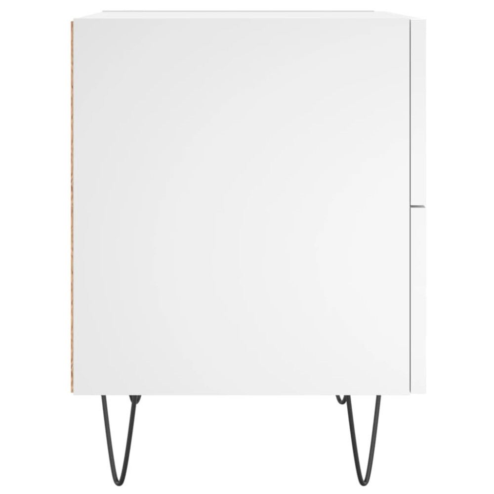 Produktbild för Sängbord 2 st vit 40x35x47,5 cm konstruerat trä