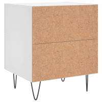 Produktbild för Sängbord 2 st vit 40x35x47,5 cm konstruerat trä