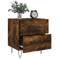 Produktbild för Sängbord 2 st rökfärgad ek 40x35x47,5 cm konstruerat trä