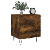 Produktbild för Sängbord 2 st rökfärgad ek 40x35x47,5 cm konstruerat trä