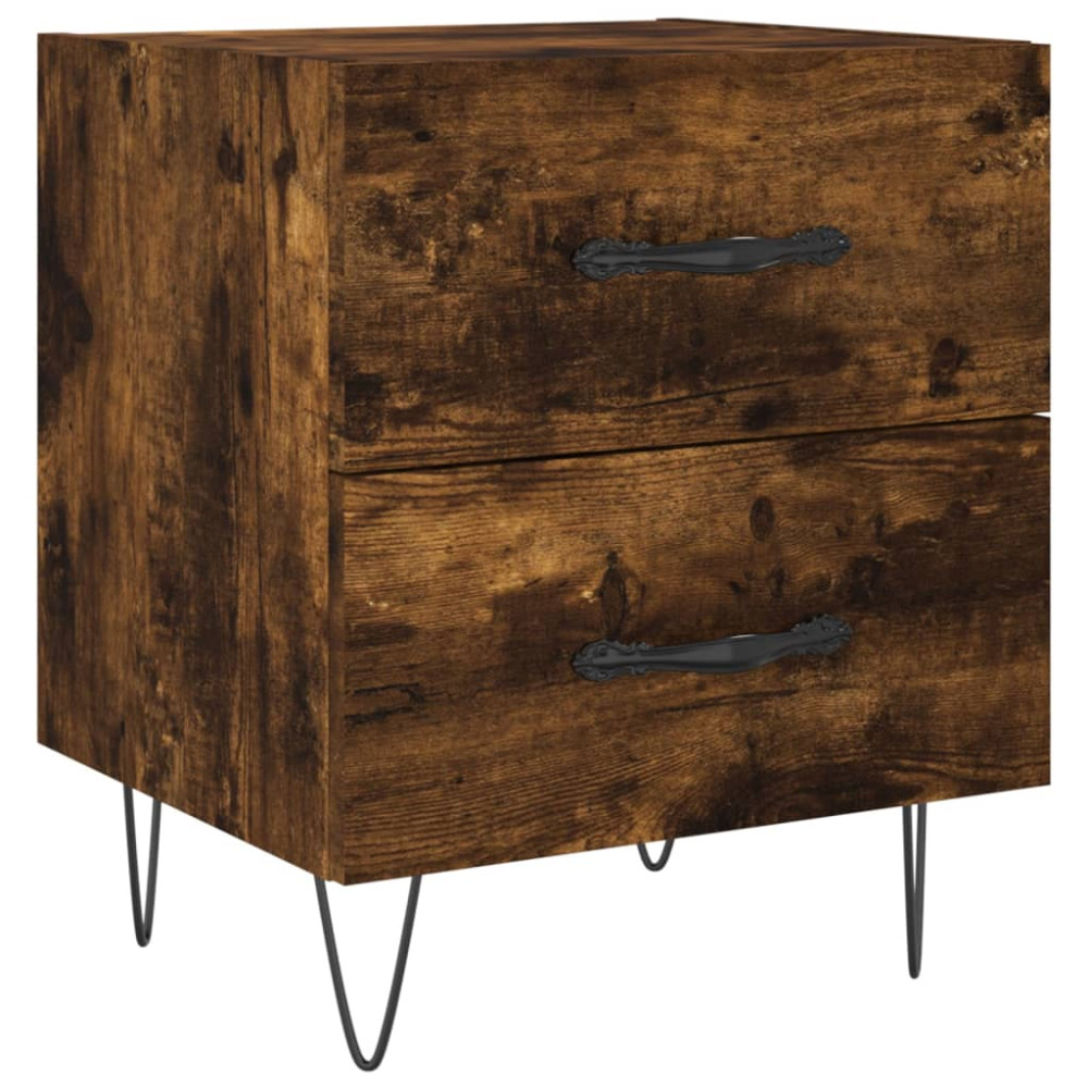 Produktbild för Sängbord 2 st rökfärgad ek 40x35x47,5 cm konstruerat trä