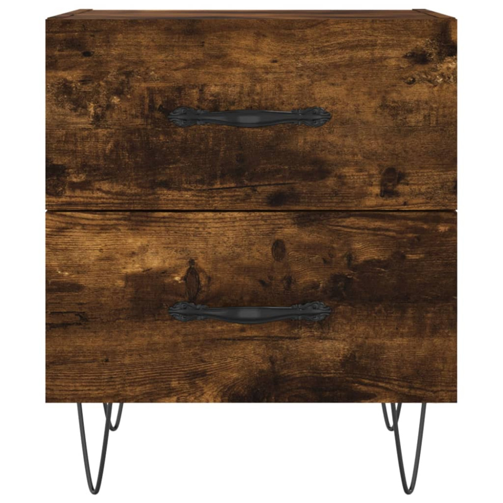 Produktbild för Sängbord 2 st rökfärgad ek 40x35x47,5 cm konstruerat trä