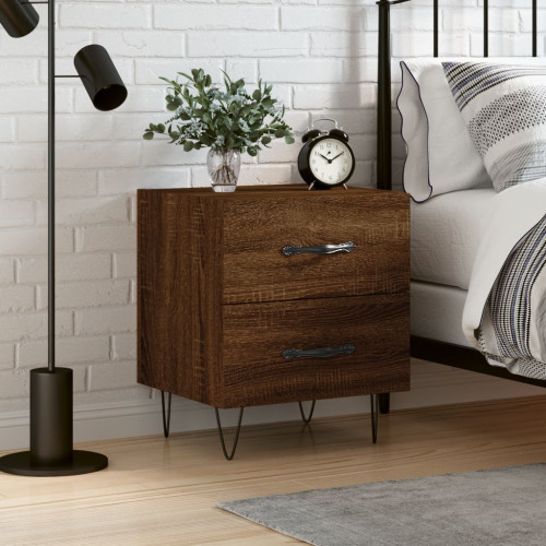 vidaXL Sängbord brun ek 40x35x47,5 cm konstruerat trä