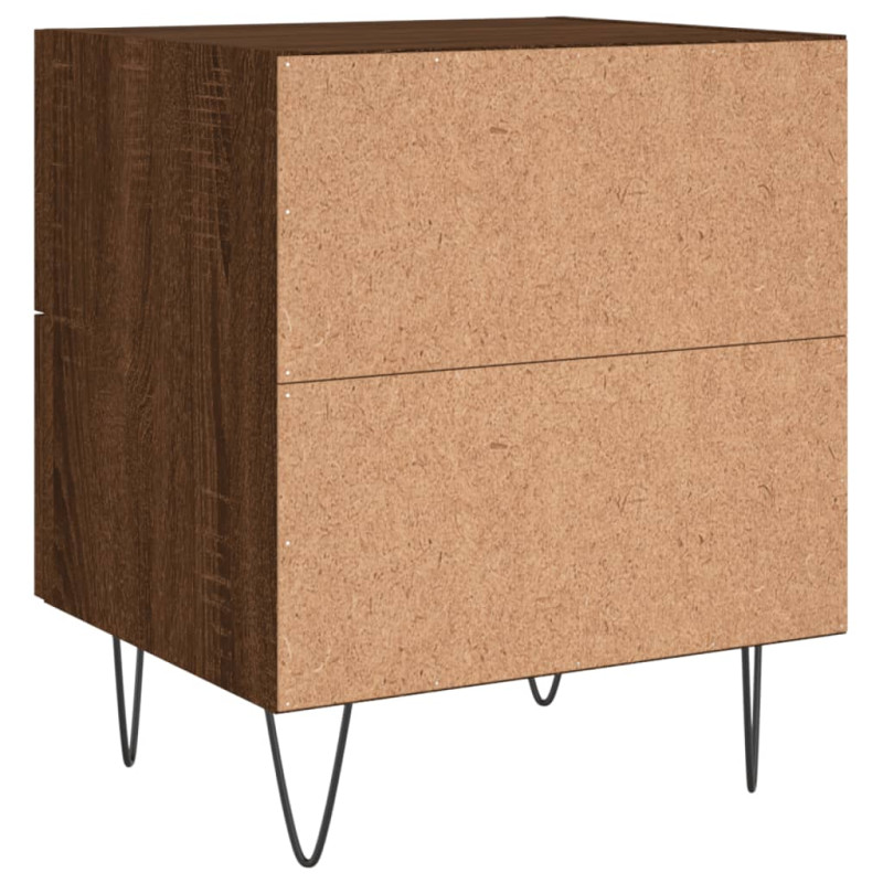 Produktbild för Sängbord brun ek 40x35x47,5 cm konstruerat trä
