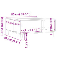 Produktbild för Soffbord svart 80x80x36,5 cm konstruerat trä